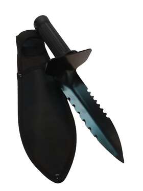 Calces365 009068032107 Prospectors Elite 12 Inch Double Side Serrated Edge Digger Digging Tool With Sheath