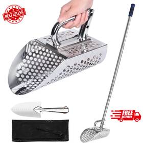 Comincia 313015021091 Sand Scoop With Long Handle Stainless Steel Metal Detector Scoops Hand