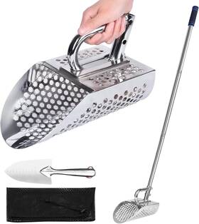 Comincia 705353987878 Sand Scoop With Long Handle Stainless Steel Metal Detector Scoops Handhel
