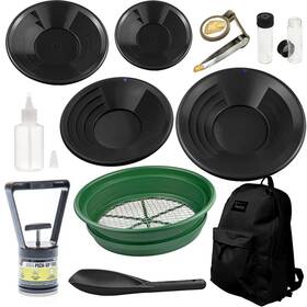Detector Warehouse 850056507202 12 Piece Professional Gold Pan Kit With 8 Inch 10 And 14 Panning Sift