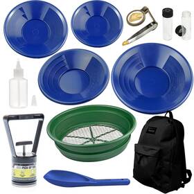 Dw12pgrnkt Detector Warehouse 12 Piece Professional Gold Pan Kit With 8 Inch 10 And 14 Panning Sift