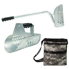 Dune Scoops 840277301222 Galvanized Long Handle And Heavy Duty Large Scoop With Pouch