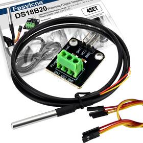 Fasvicna Wds01 4-pack Ds18b20 Waterproof Temperature Sensor Probes Stainless Steel Digital