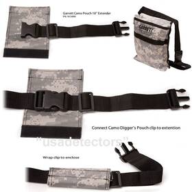 1612900 Garrett New Camo Canvas Diggers Pouch/bag With Belt And 18 Inch Extender