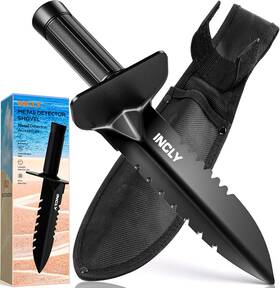 Incly 445045610624 Metal Detector Shovel Heavy Duty Double Serrated Edge Digger Detecting