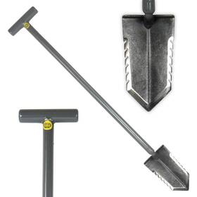 Lesche 009068017753 T- Handle 36 Inch Heavy Duty Metal Detector Shovel Double Serrated Blade
