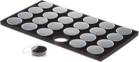 Gj844bk Metal Detecting Stuff Se Clear Round Display Containers With Snap-on Lids And Black Foam Fillers