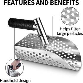 Ab13-4-1 Metal Detector Sand Shovel Stainless Steel Scoop Hand Sifter For Detecting Digging On Beach