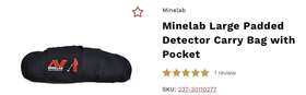 3011-0277 Minelab 50 Inch Carry Bag Black