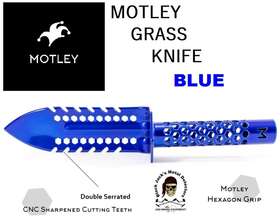 69077 Motley Digging Tools Metal Detecting Grass Knife - Blue Premium Edge Digger Pn