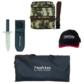 Noktapromo4 Nokta Detection Technologies 4-piece Treasure Accessory Set - Carrying Bag Pouch Digger Hat