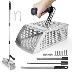 Powryte 769131770250 Sand Flea Rake - 51 Inch Long Handle Scoop Detection Tool With Anti Sli