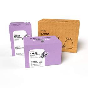 L10002c Qualiazero Lavender Scented 21 Gal / 80 Liter Drawstring Closure Trash Bag