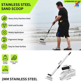 78397 Sand Scoop Metal Detector Long Handle Stainless Steel Beach Treasure Tool