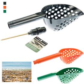 Tba-gp3-ss23bk Se Tough Durable Black Plastic Beach Sand Scoop With Brass Probe For Metal Detect