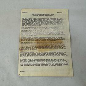 48-40932 Sears Treasure Finder Metal Detector Original Instruction Manual