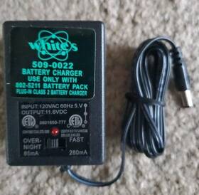 509-0046 Whites 509-0022 Charger For Dfx Xlt Mxt M6 Qxt Cl Sl Metal Detector