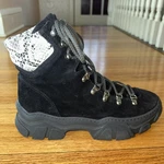 Dune London Women 9 Eu 40 - Chunky Ankle Hiker Black Suede With White Boots. Fixed Price $46.95.