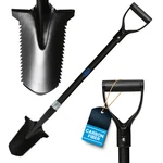 Ckg Carbon Metal Detecting Shovel Digging Tool With Double Serrated Blade Black. Fixed Price $71.99.