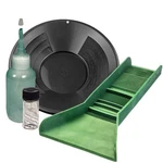 12" Black Gold Pan, Sniffer, Vial & Pocket Sized Tpr Plastic Green Sluice Box -. Fixed Price $129.88.