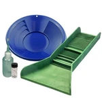 Sluice Monkey 12" Blue Gold Pan, Sniffer, Vial & Pocket Sized Tpr Plastic Green. Fixed Price $129.88.