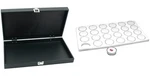 Black Jewelry Display Case (single Metal Clasp) W/ White Foam 24 Gem Jar Insert. Fixed Price $29.70.