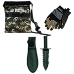 Serious Detecting Camo Finds Bag W/ 42" Waist Belt, Digging Tool & Gloves. Fixed Price $34.95.