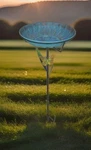 "34"" Metal Bird Bath Outdoor Bowl With 5-PRONG Stand Garden Yard Decor Blue-.... Fixed Price $20.00.